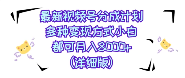 视频号创作者分成计划，多种变现方式，选择适合你领域赛道，小白轻松月入8000+（详细版） - 天能资源