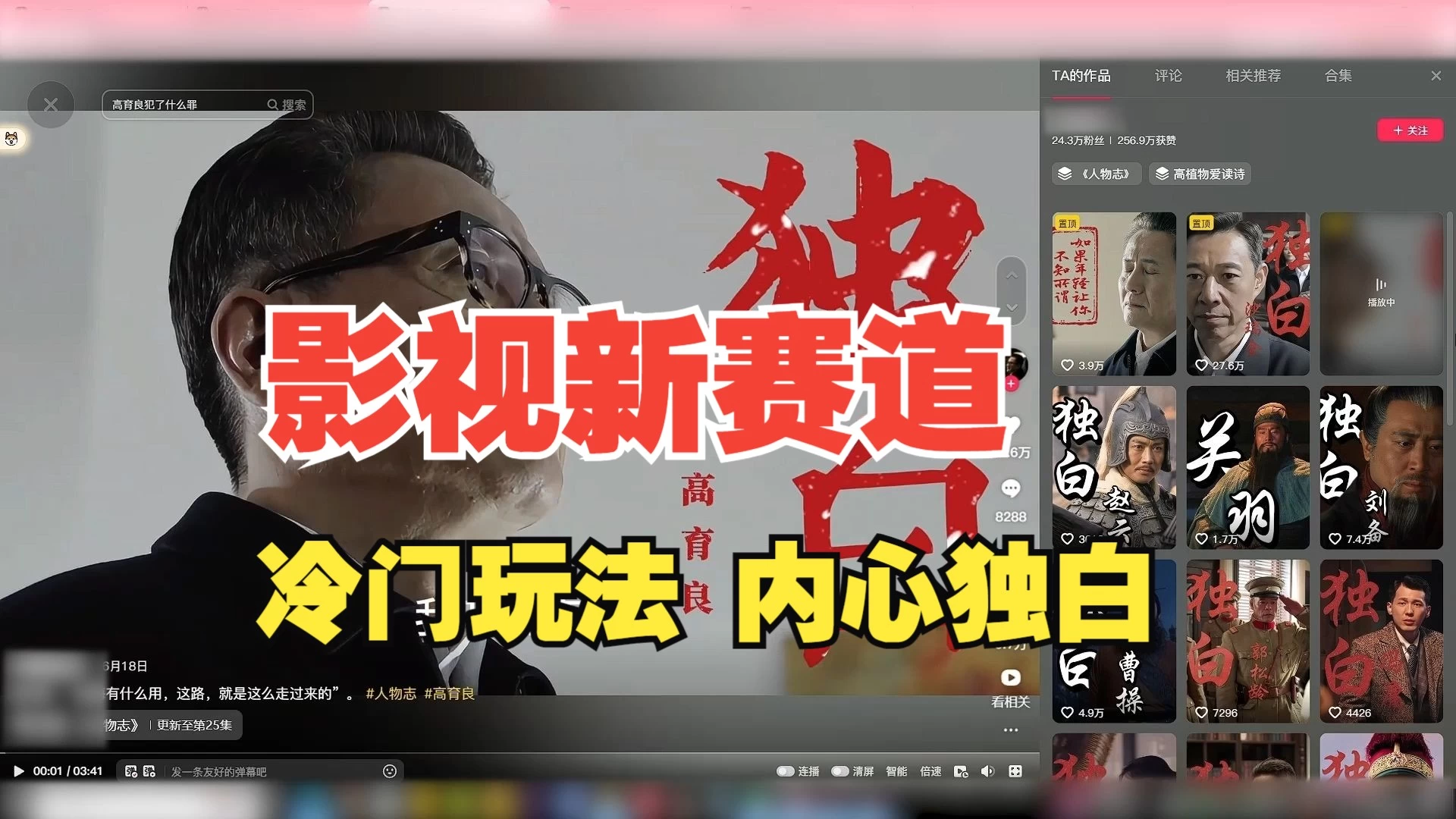 最新影视解说玩法，人物独白，30天涨粉24万+，全流程拆解 - 天能资源