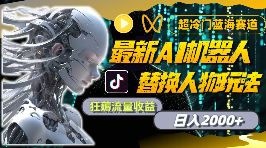 最新AI机器人替换人物玩法，超冷门蓝海赛道，日入2000+，狂薅流量收益 - 天能资源