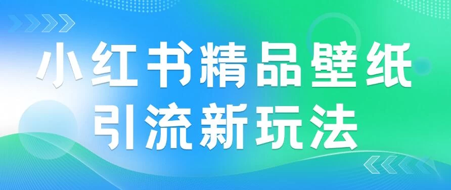 2024蓝海赛道，小红书精品壁纸引流新玩法，小白轻松日入300+ - 天能资源