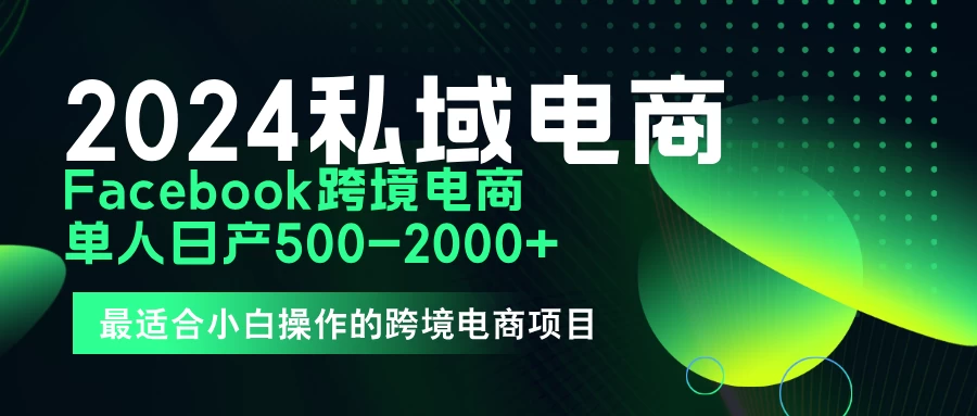 2024年Facebook私域跨境电商，手把手教你日入10单，小白都可操作 - 天能资源