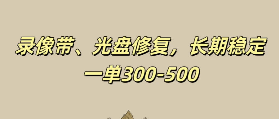 录像带、光盘修复项目，非常稳定适合长期做，一单300-500+ - 天能资源