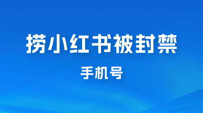 捞小红书被封禁手机号，小红书被封号禁言账号手机换绑 - 天能资源