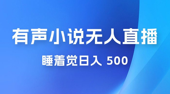 有声小说无人直播，睡着觉日入 500，保姆式教学 - 天能资源