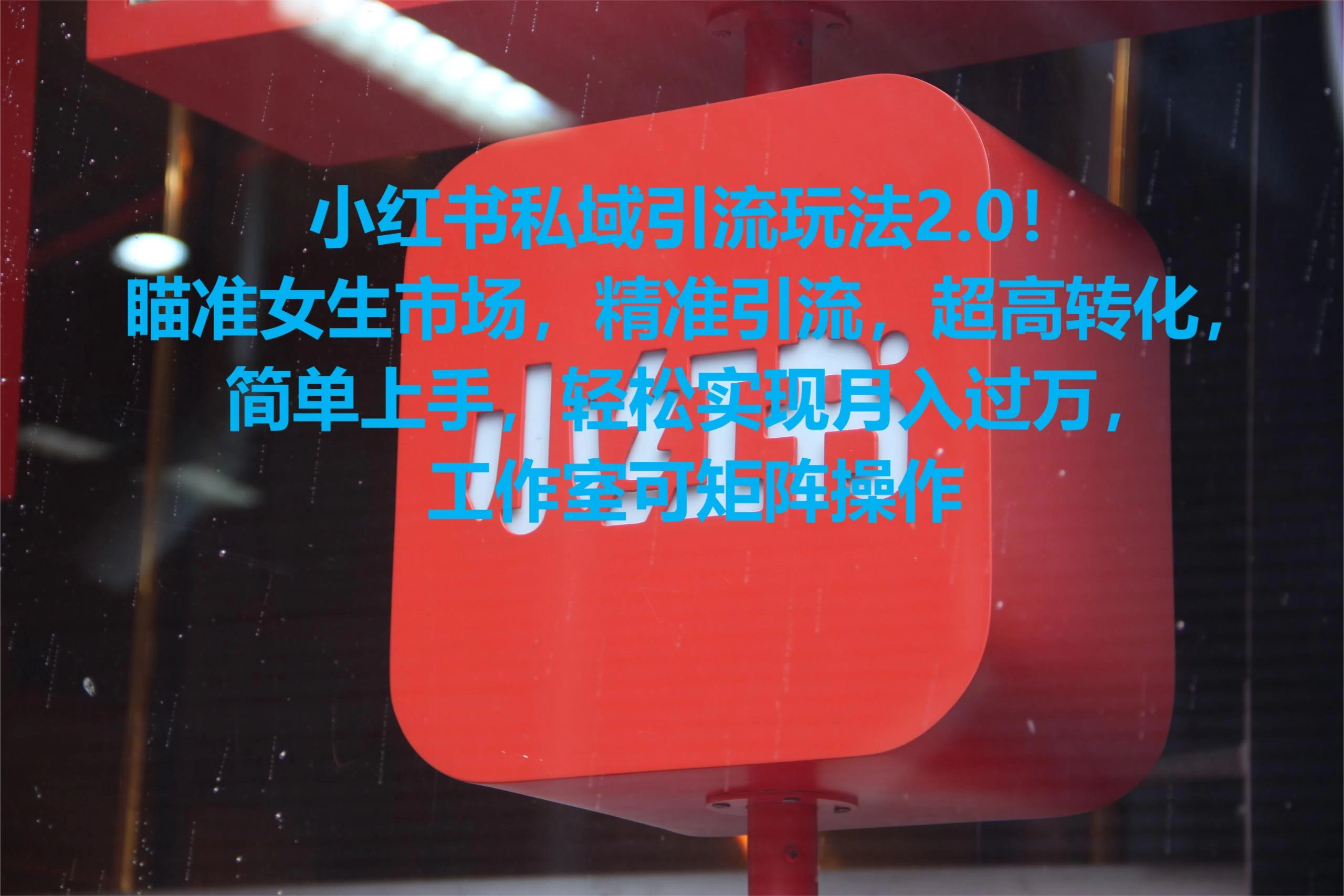 小红书私域引流玩法2.0！瞄准女生市场，精准引流，超高转化，简单上手，轻松实现月入过万，工作室可矩阵操作 - 天能资源