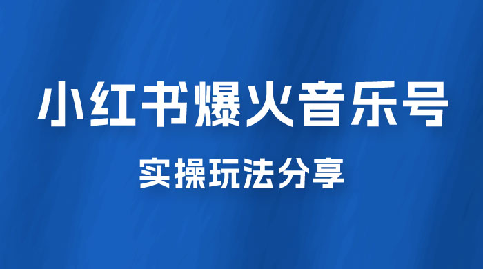副业拆解：小红书爆火音乐号引流变现项目，视频版一条龙实操玩法分享给你 - 天能资源