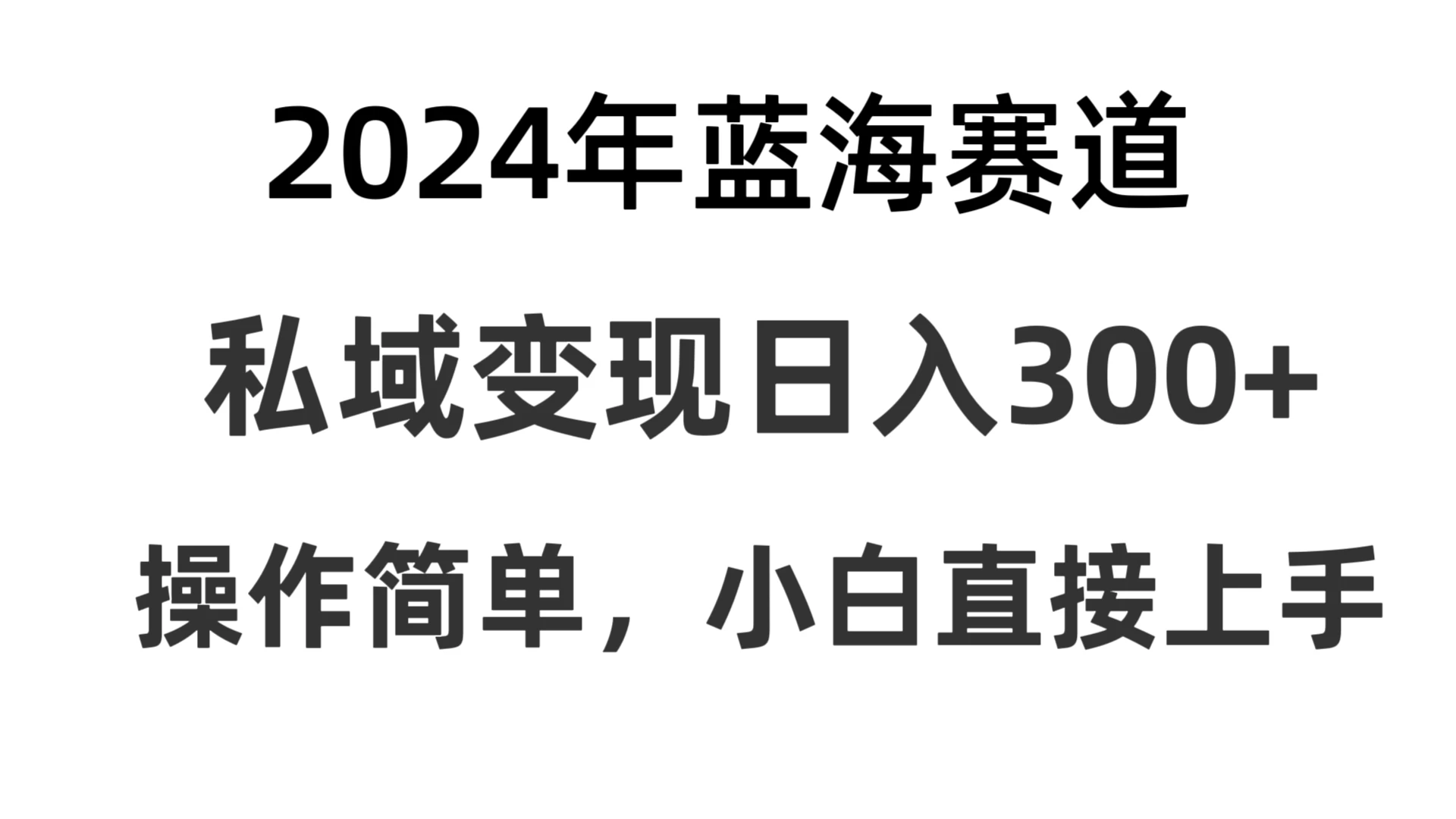2024抖音蓝海赛道，私域变现日入300+，操作简单，每年只需一小时，纯小白可直接上手 - 天能资源