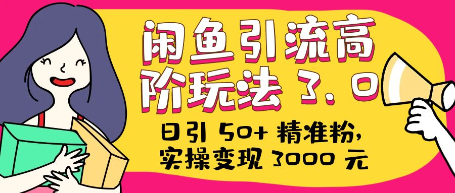 日引 50+ 精准粉，闲鱼引流高阶玩法 3.0，实操变现 3000 元 - 天能资源