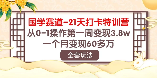 国学赛道21天挑战：从零到百万！第一周轻松变现3.8万，一个月突破60多万！ - 天能资源
