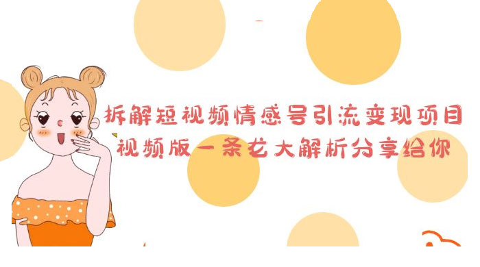 拆解短视频情感号引流变现项目：视频版一条龙大解析分享给你 - 天能资源