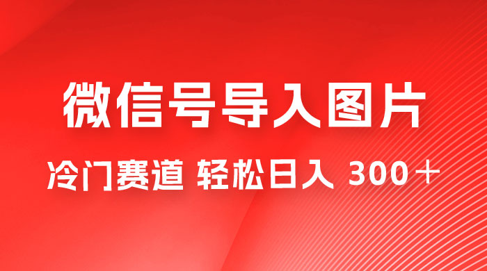 外面收费 66 的将微信号导入图片的教程，可自用或卖教程，一单 66 元，轻松日入 300+ - 天能资源