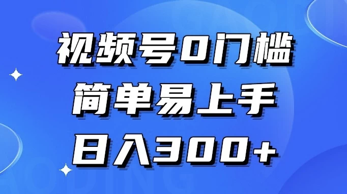 视频号 0 门槛，简单易上手，喂饭级教程，日入 300+ - 天能资源