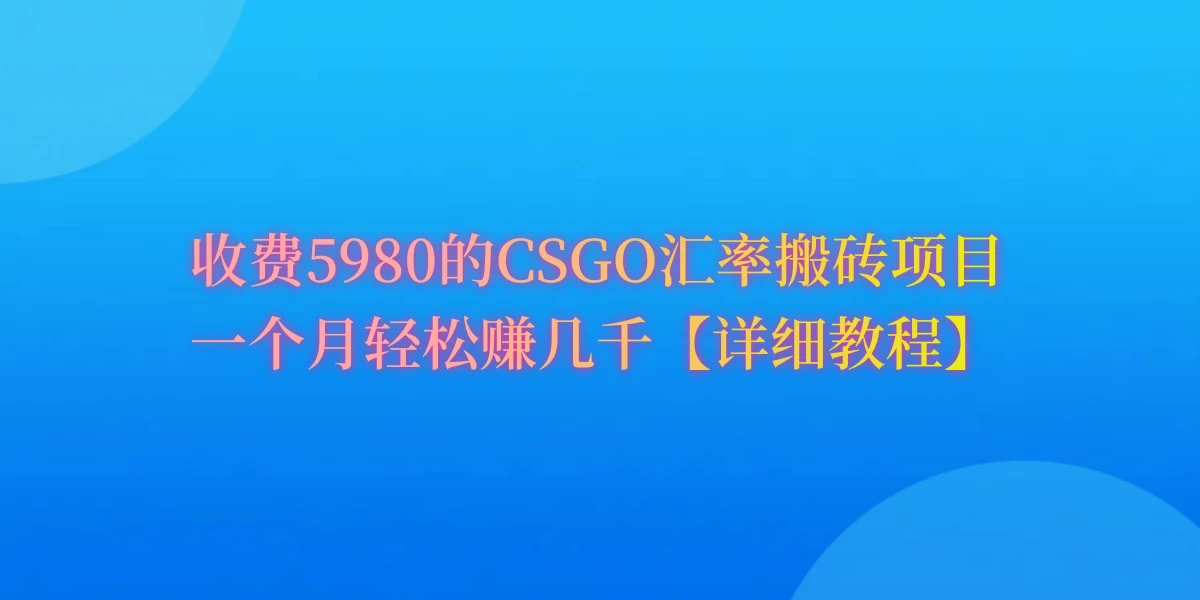CSGO装备搬砖，月综合收益率高达60%，你也可以！ - 天能资源