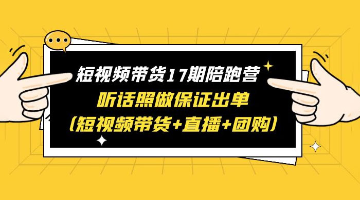 短视频带货 17 期陪跑营：听话照做保证出单 短视频带货+直播+团购 赠 1-16 期 - 天能资源
