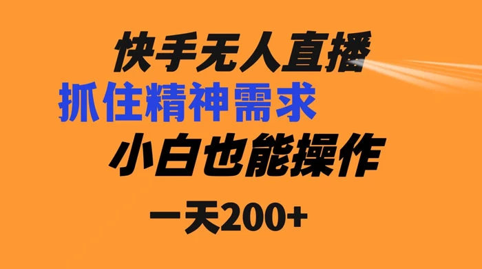 快手无人直播民间故事另类玩法，抓住了精神需求，轻松日入200+ - 天能资源