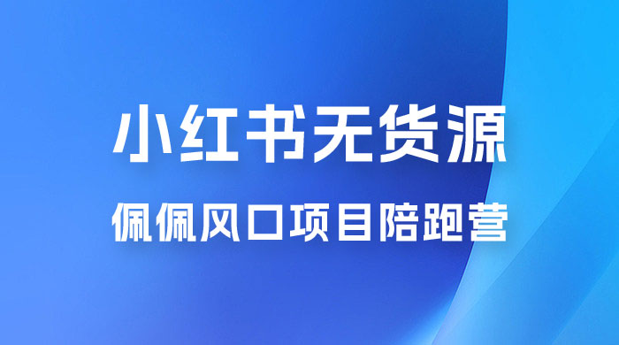 佩佩 · 小红书无货源风口项目陪跑营：不用拍摄、不用露脸、不用买产品、不用营业执照、一部手机即可开店 - 天能资源