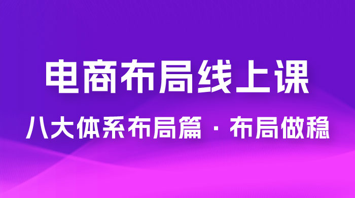 电商盈利 8 大体系：布局篇 · 布局做稳，成为大店的电商布局线上课（ 16 节课） - 天能资源