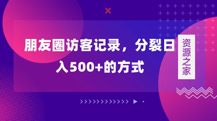 朋友圈访客记录，分裂日入500+，变现加分裂 - 天能资源