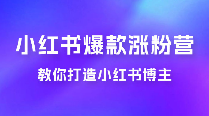 17 天小红书爆款涨粉营，广告变现方向：教你打造小红书博主 IP、接广告变现的 - 天能资源