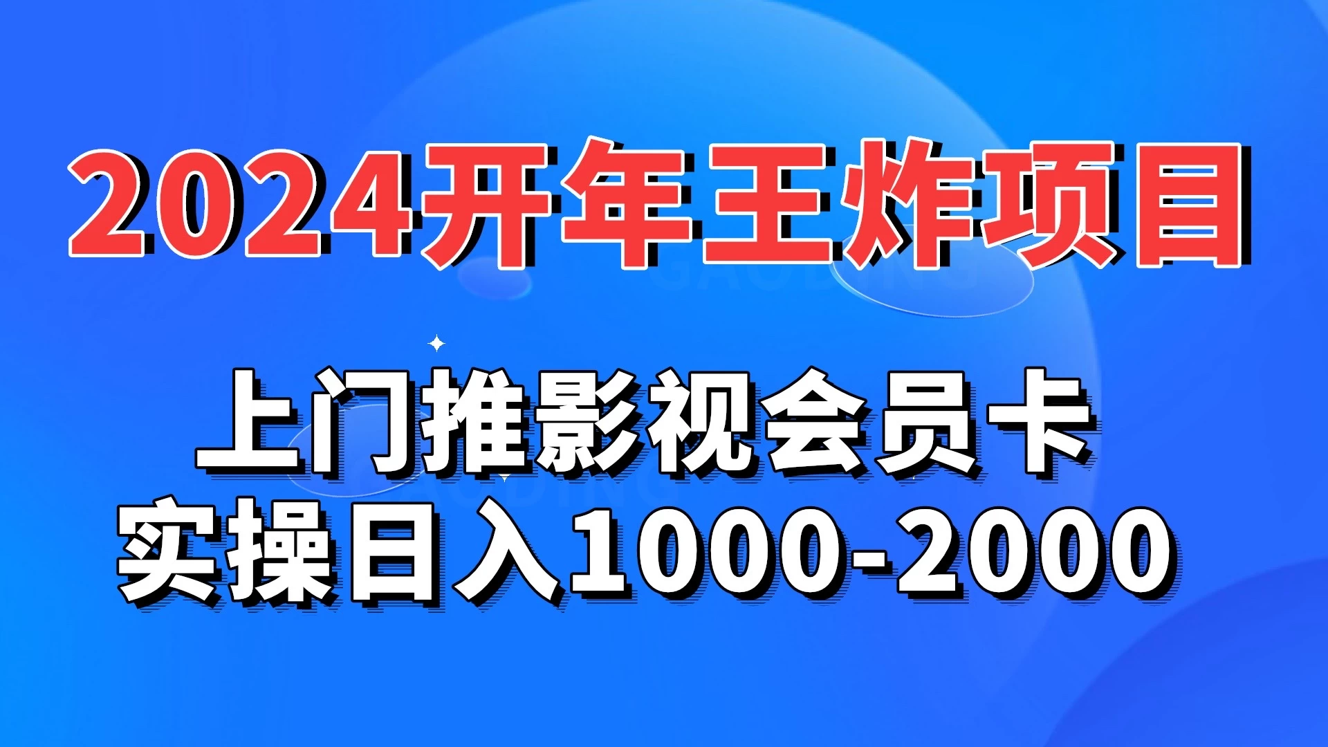2024开年王炸项目：上门推影视会员卡实操日入1000-2000 - 天能资源